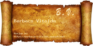Berbecs Vitolda névjegykártya